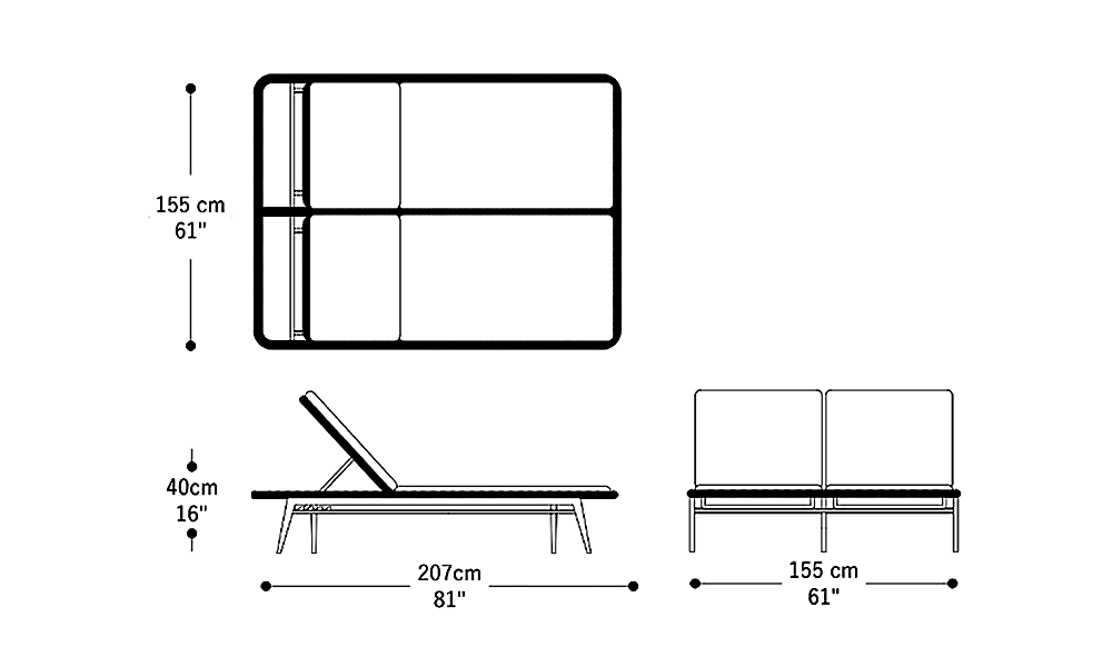 Image of the main dimensions of the product